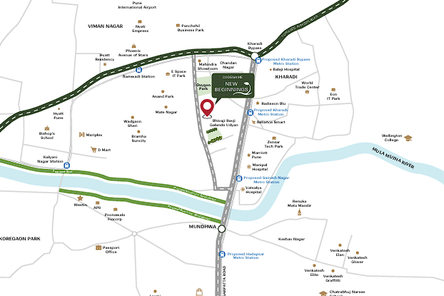 Venkatesh New Beginning Central Kharadi Location Map